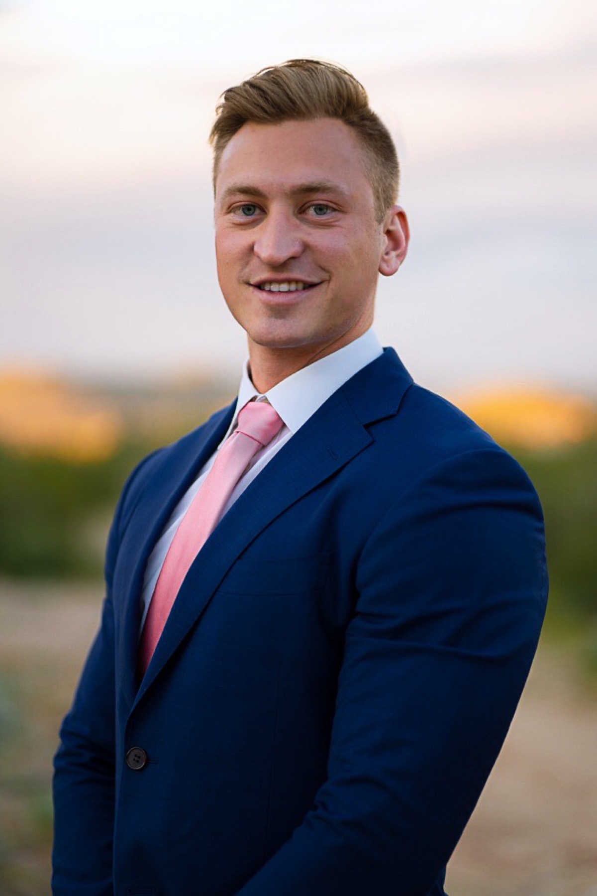 Cameron Dela Fuente in a suit